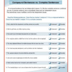 Compound Sentences Vs Complex Sentences Worksheet