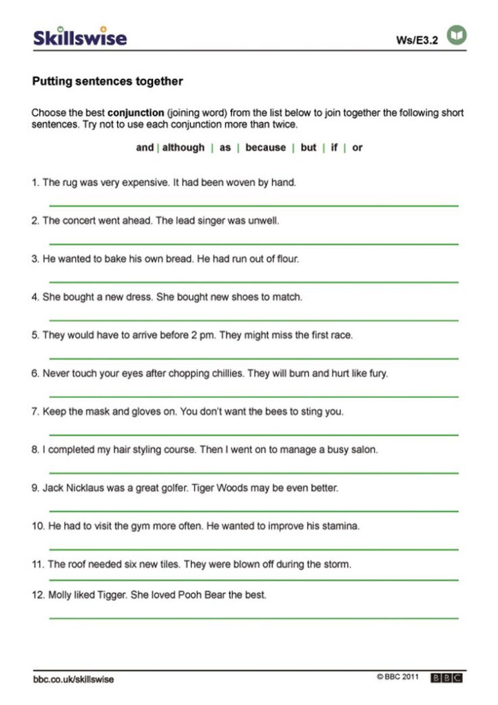 Compound Sentences Worksheet Complex Sentences Worksheets Combining 