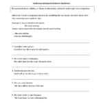 Compound Sentences Worksheets Combining Compound Sentences Worksheet