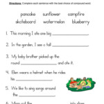 Compound Words Fill In Blank Worksheet Compound Words Compound Words