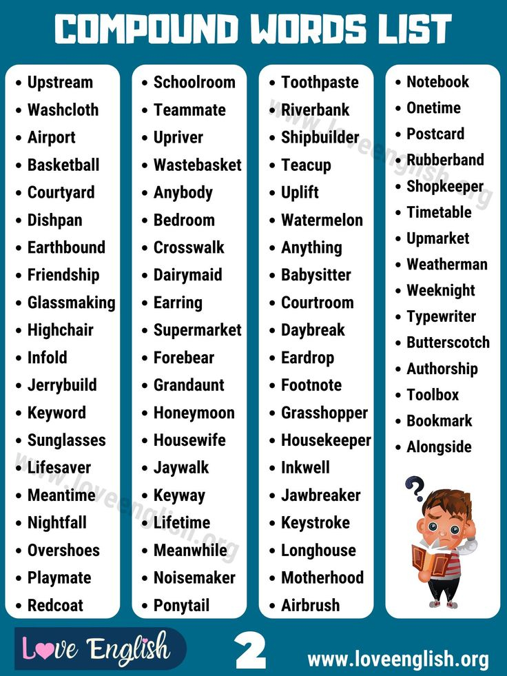 Compound Words Useful List Of 160 Compound Words With Example 