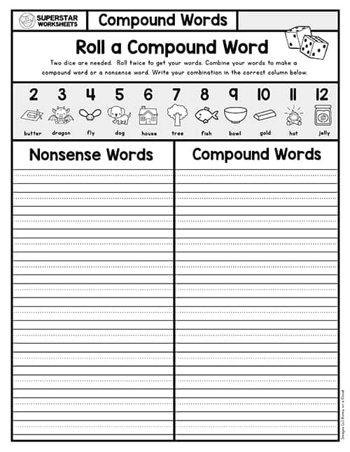 Compound Words Worksheet Superstar Worksheets