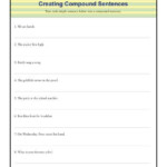 Compund Sentence Worksheet 1st Through 3rd Grade