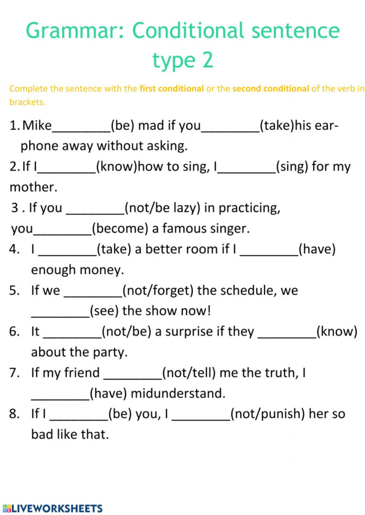 Conditional Sentence Type 2 Worksheet