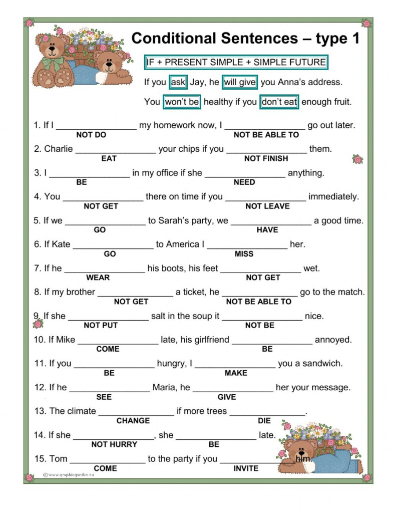 Conditional Sentences Type 1 Worksheet