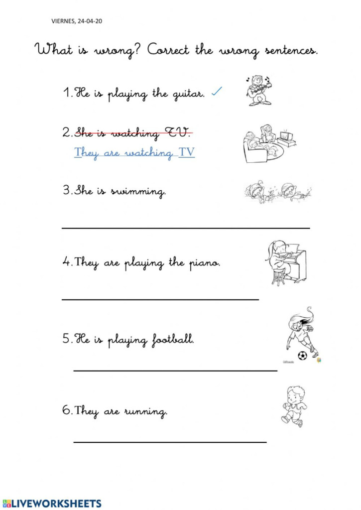 Correct The Wrong Sentences Worksheet