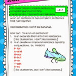 Correcting Run on Sentences Worksheets For 3rd Grade Dorothy Jame s