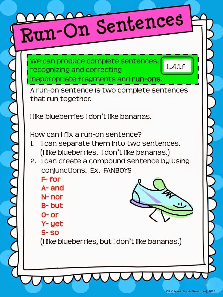 Correcting Run on Sentences Worksheets For 3rd Grade Dorothy Jame s 