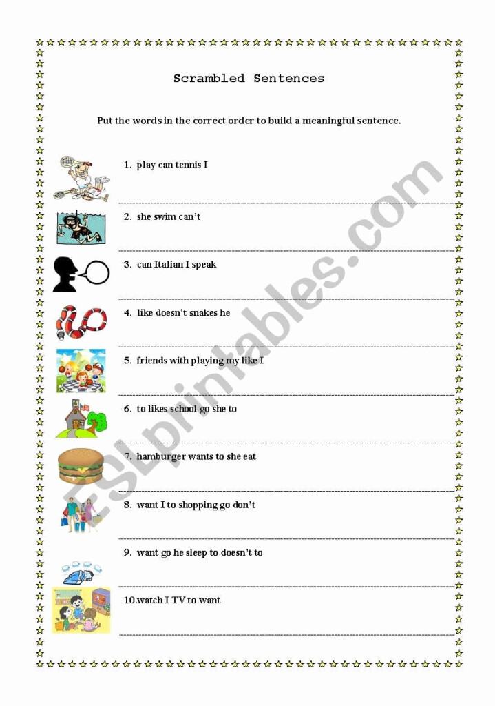 Create Your 30 Effectively Scrambled Sentences Worksheets 3rd Grade 