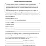 Creating Complex Sentences Worksheet Complex Sentences Complex