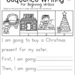 December Sequence Writing For Beginning Writers Sequencing Worksheets