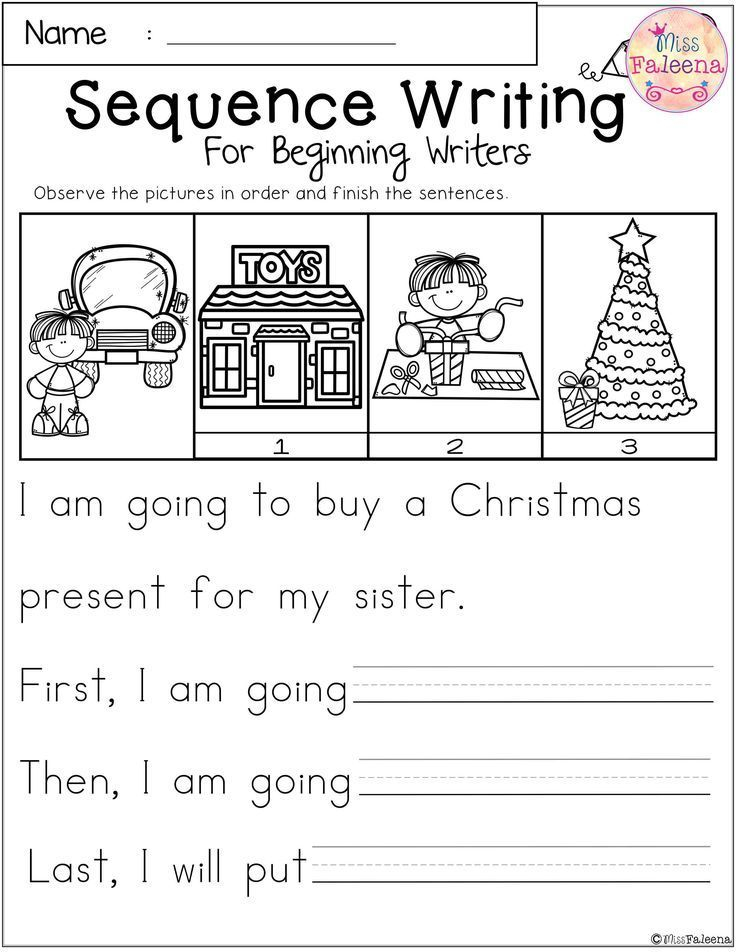 December Sequence Writing For Beginning Writers Sequencing Worksheets 