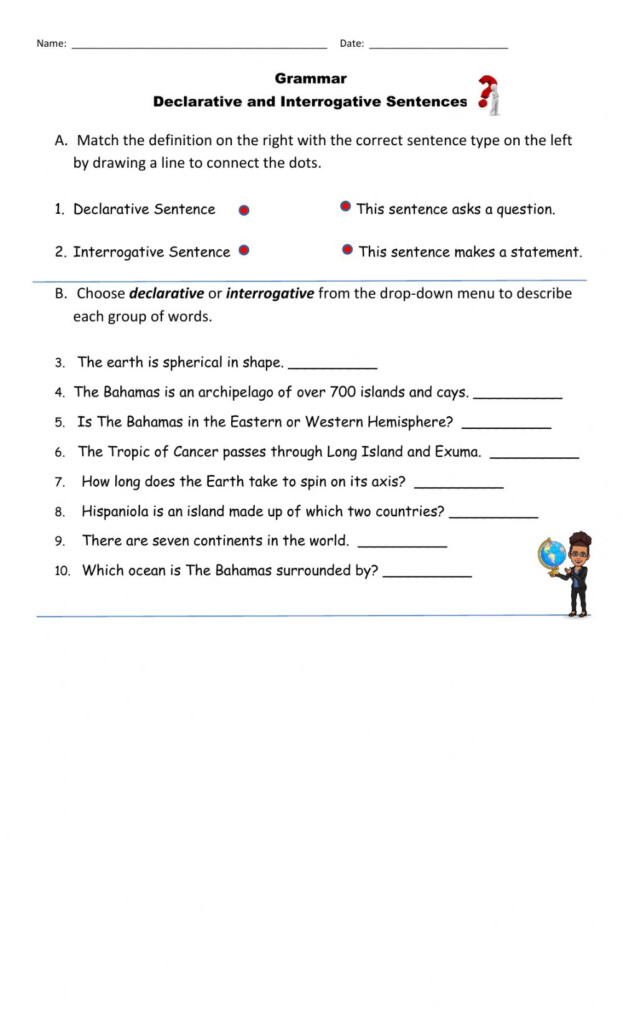Declarative And Interrogative Sentences Online Worksheet For Grade 4