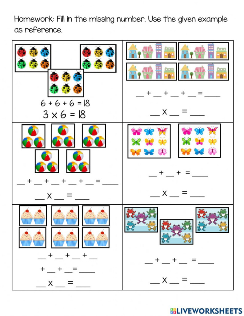 Ejercicio De Multiplication Sentence Repeated Addition