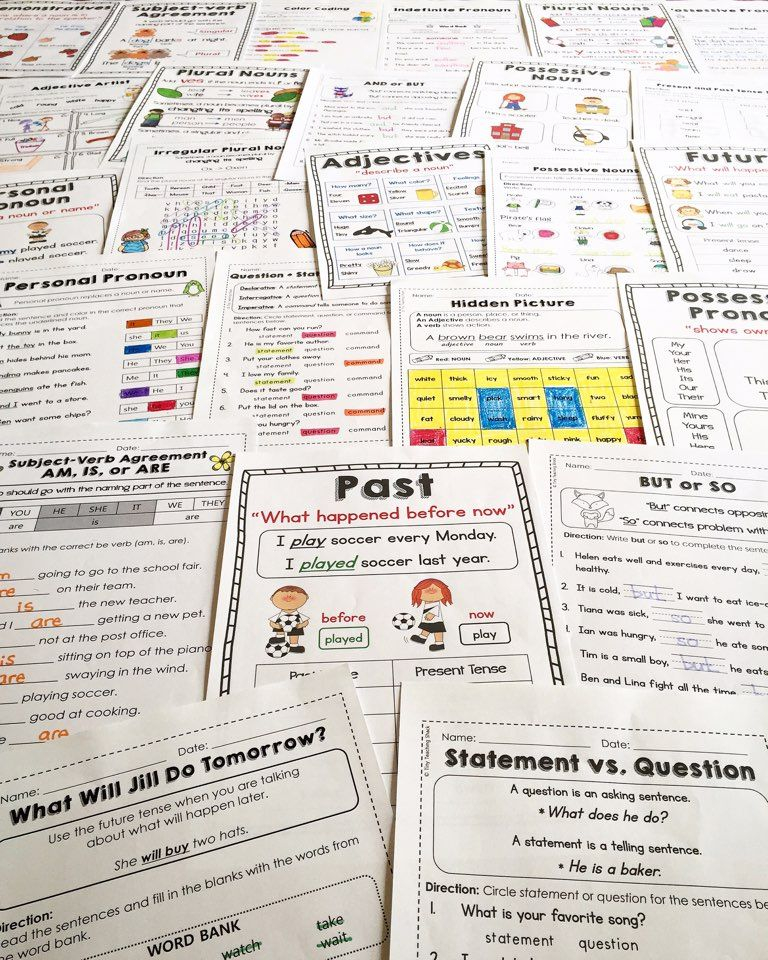 Engaging First Grade Grammar Worksheets Tiny Teaching Shack Teaching 