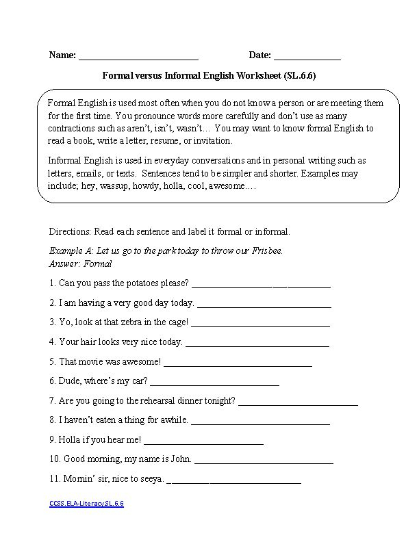 English Worksheets 6th Grade Common Core Aligned Worksheets Complex 