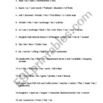 English Worksheets Rearrange The Sentences