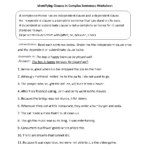 Englishlinx Sentences Worksheets Complex Sentences Worksheets