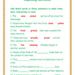 Expanding Sentences Worksheet