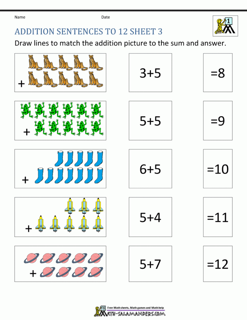 First Grade Addition Worksheets