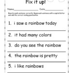 First Grade Capitalization And Punctuation Worksheets 1st Grade