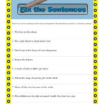 Fix The Sentence Worksheets 3rd Grade Worksheets Master