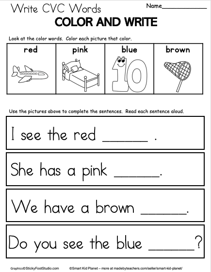 Free CVC Word Writing Worksheet For Kindergarten Made By Teachers