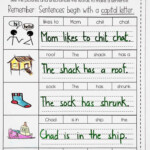 FREE DIGRAPH Sh Ch Sentences Sentence Writing Activities Ch