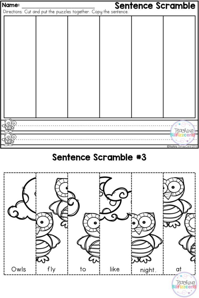 FREE First Grade Sentence Building Sentence Building First Grade 