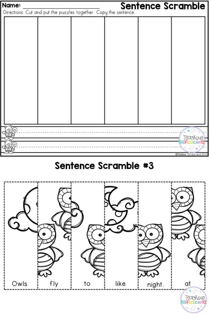 FREE First Grade Sentence Building Sentence Building Kindergarten 