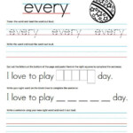 Free Homeschool Worksheets First Grade Sight Word Sentences Sight