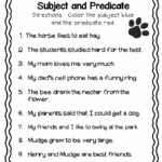 Free Printable 8th Grade Worksheets On Sbjects And Predicates