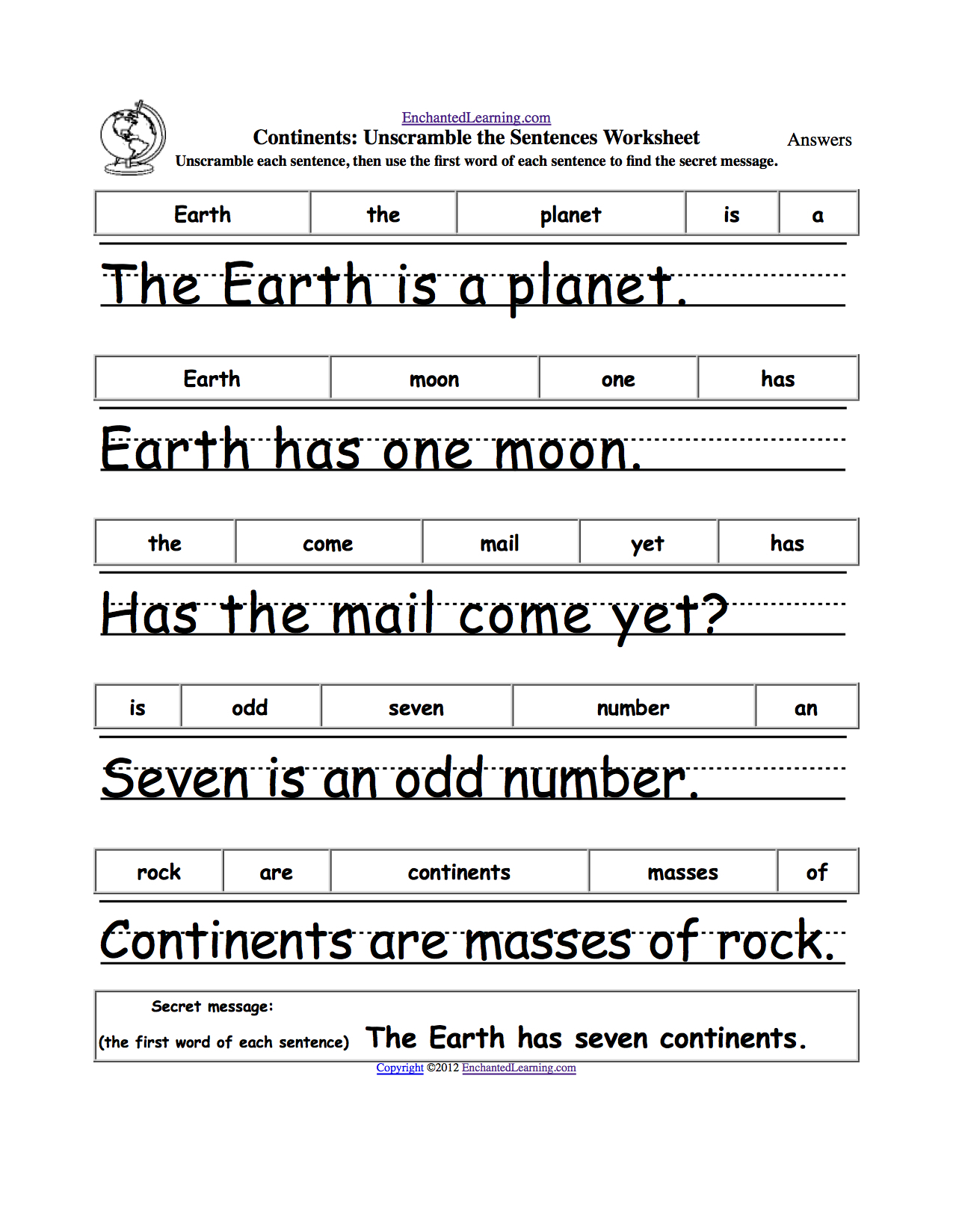 Scrambled Sentences Worksheets Grade 1 Sentenceworksheets