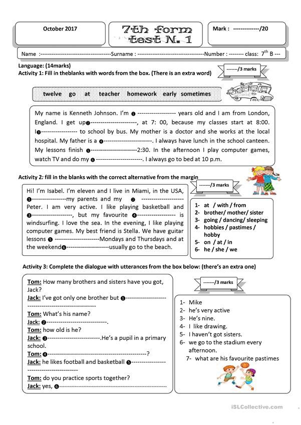 Free Printable Verb Tense Worksheets For 7th Grade Learning How To Read