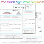 FREE Second Grade Sight Word Sentence Packet Download Kids Activities