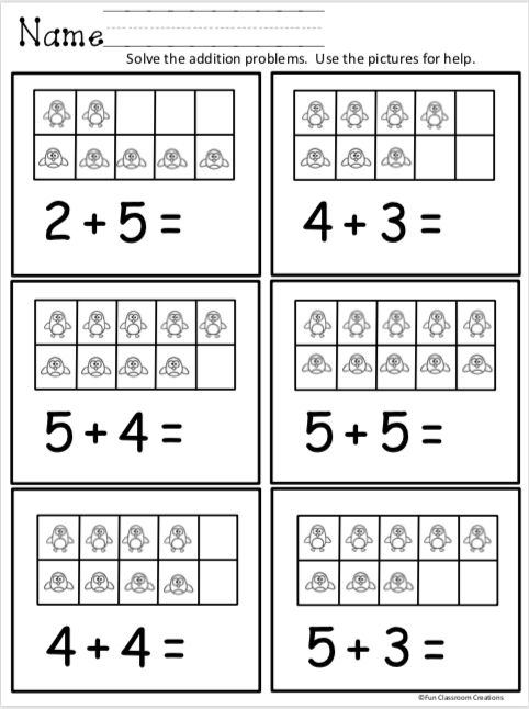 Free Winter Kindergarten Math Worksheet Penguin Addition Made By Teachers Kindergarten 