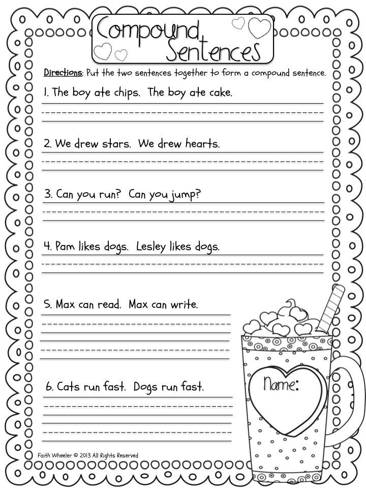 Freebie Compound Sentences and Many More Resources Kinder 1st