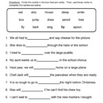 Fun And Engaging Second Grade Verb Worksheet 1 Fill Blanks For Your