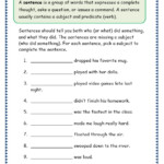 Grade 3 Sentence Worksheets Popflyboys