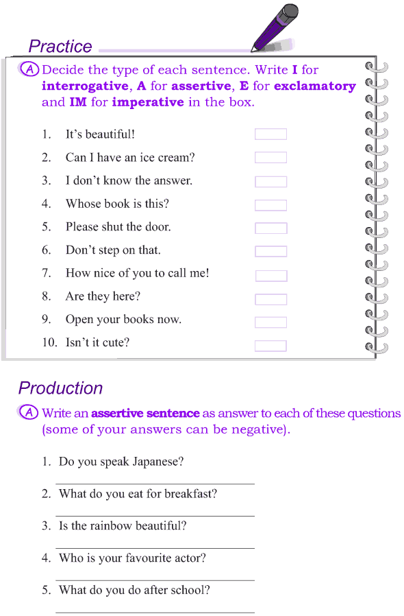 Grade 4 Grammar Lesson 3 Types Of Sentence Good Grammar Types Of 