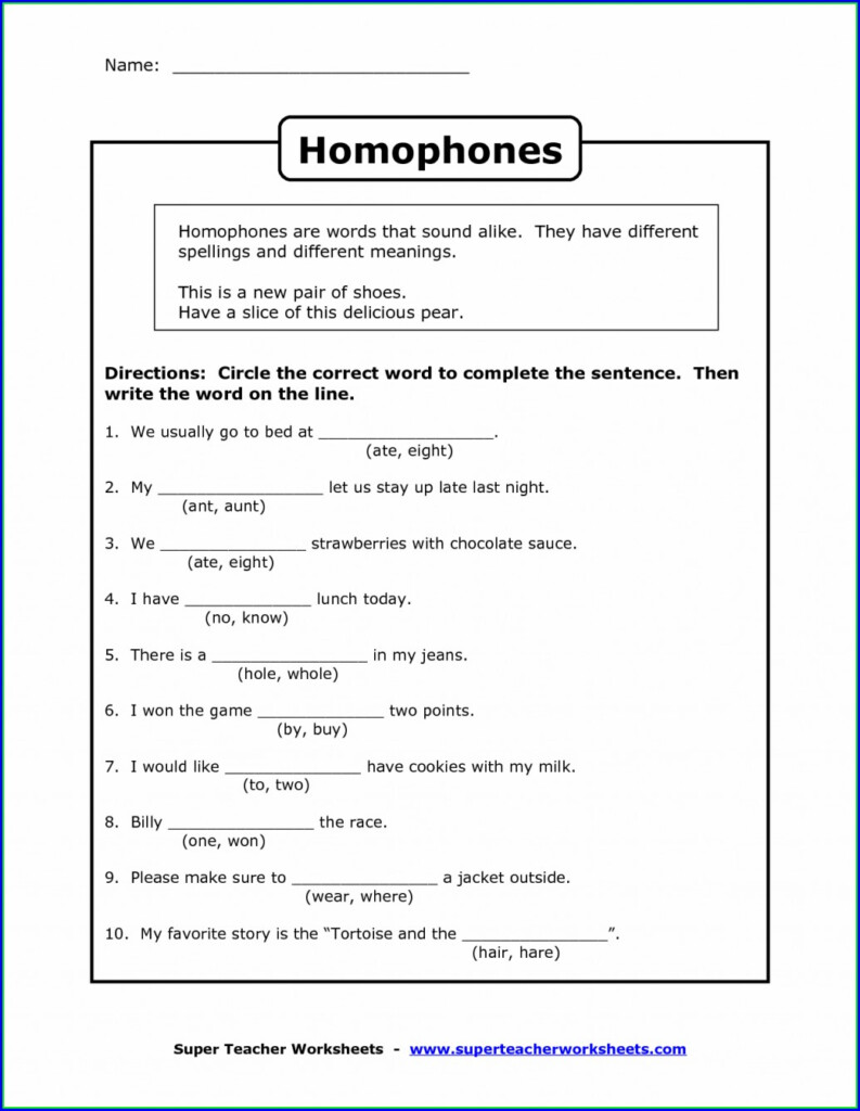 Grade 4 Homophones Sentences Worksheet Worksheet Resume Examples 