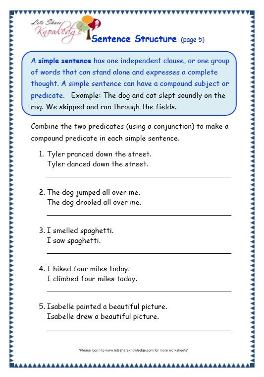 Grade 4 Topic Sentences Worksheets Thekidsworksheet