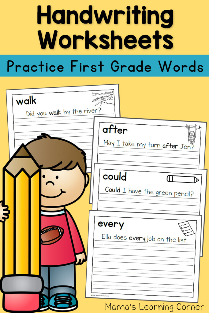 Handwriting Worksheets For Kids Dolch First Grade Words Mamas 