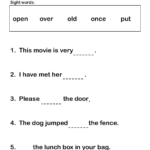 Identify The Correct Sight Word For Each Sentence Worksheet Turtle Diary