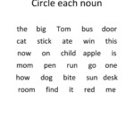 Identifying Nouns Worksheet