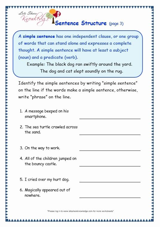 Image Result For Phonic Worksheets For Sentence Building 4th Grade 