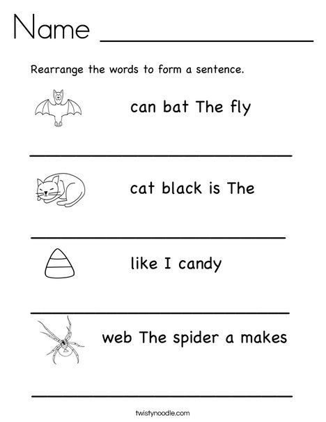 Image Result For Rearrange Sentence Worksheets Writing Sentences 