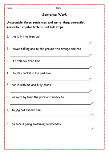 Image Result For Worksheets On Jumbled Sentences For Grade 5 Jumbled 