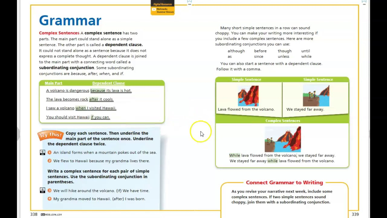 Journeys Lesson 24 Grammar Complex Sentences YouTube