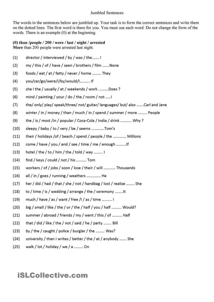 Jumbled Sentences Part 1 Jumbled Words Sentences Teaching Sentences